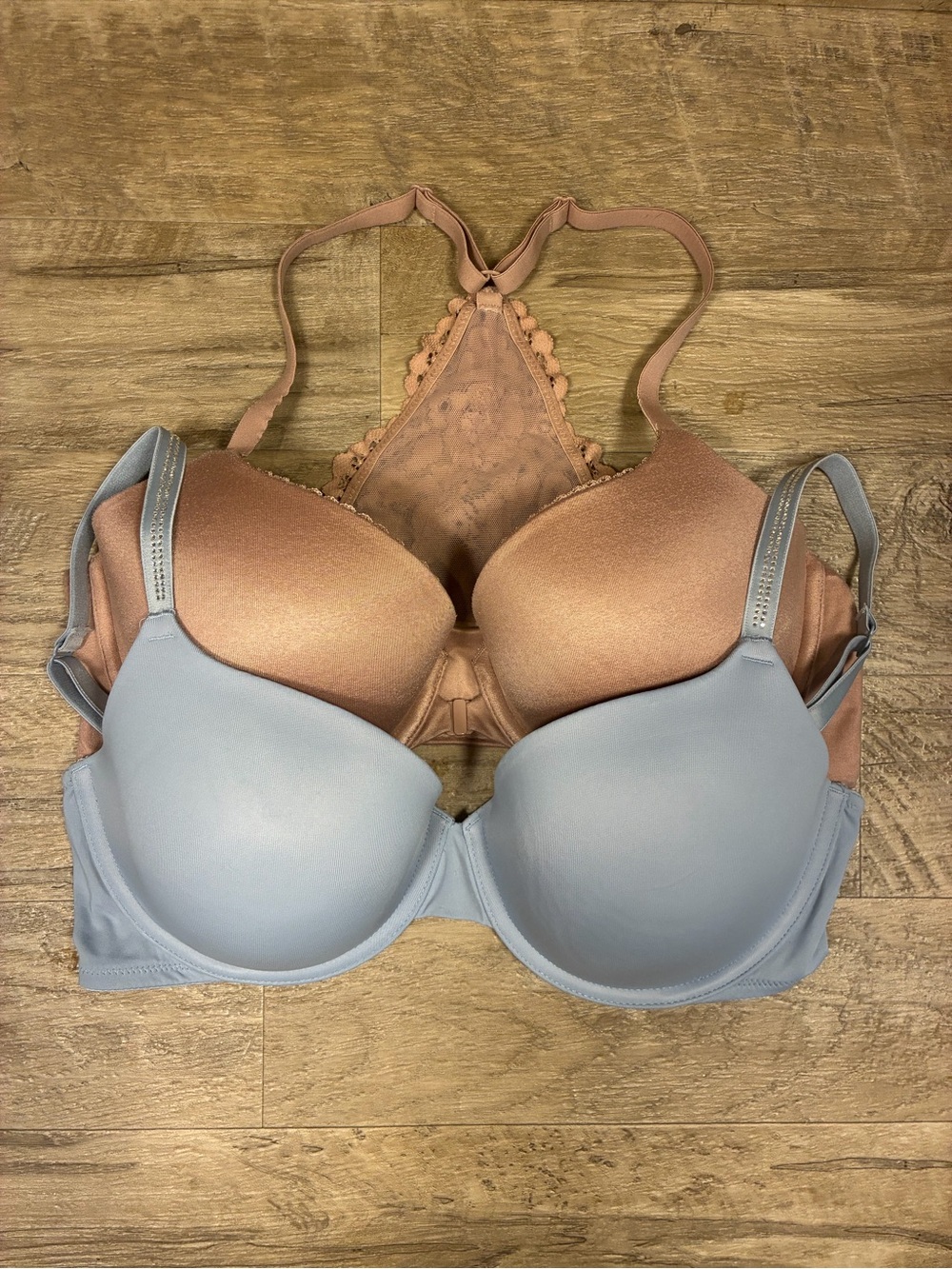 Victoria Secret 2 Bras Racerback Demi Wear Everywhere T Shirt Diamanté - Picture 6 of 11